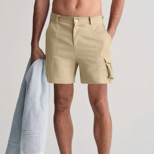 Nuoqisi Shorts Cargo Légers pour Hommes pour la Randonnée, la Course, le Camping, le Voyage, le Golf - Résistants à l'Eau avec Poches