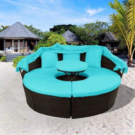 daybed separates cushioned wicker