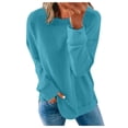 thumbnail image 1 of Chemises de Compression à Manches Longues pour Femmes à Col Rond Uni Plus Sweat-Shirt Oversize Ample Pulls à la Mode des Hauts Légers pour les Femmes de Grande Taille, 1 of 5