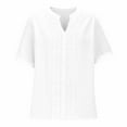 thumbnail image 6 of Uaswgudfs Elegant Women's Short Sleeve V-Neck Blouse - Lightweight Lace Trim Casual Top for Spring/Summer Daily Wear, 6 of 8