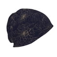 thumbnail image 3 of Xecao Copper-Gold Gloss Outline Chrysanthemum Print Knit Hat,Winter Beanie for Men Women, Beanie Soft Warm Ski Stocking Cuffed Cap, 3 of 7