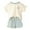 AB155 Light Blue, variant on Tisuna Summer Outfits For Girls Toddler Cartoon Print Short Sleeve Crew Neck Tops And Shorts Set Cute Fashion Baby Girls Holiday Clothing Set Light Blue Size 3-4 Years