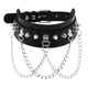 thumbnail image 5 of Gargantilla gótica de cuero sintético para mujer, collar de cadena de metal con pinchos, joyería punk negra Negro, 5 of 9