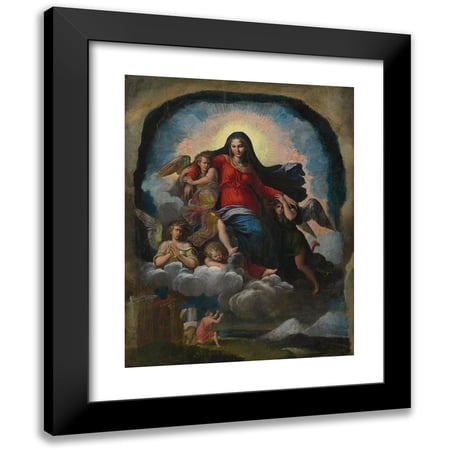 Girolamo Da Carpi 12x14 Black Modern Framed Museum Art Print Titled - The Assumption of the Virgin