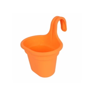 storage basket Hook Green Plant Pot Semi-circular Flower Pot Wall Hanging Basket Basin Single Hook Resin Storage Home Garden Hanging Flower Pot Large Size (Yellow Series for Random)