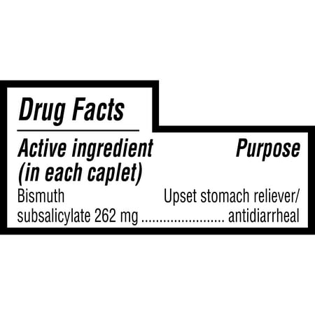 Equate Bismuth Subsalicylate Upset Stomach and Diarrhea Relief Caplets, 262mg, 40 Count