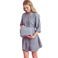 thumbnail image 5 of Waffle Women's Robe with Complimentary Makeup Bag - Chic Thigh-Length Kimono Bathrobe for Bridal Bliss, 5 of 7