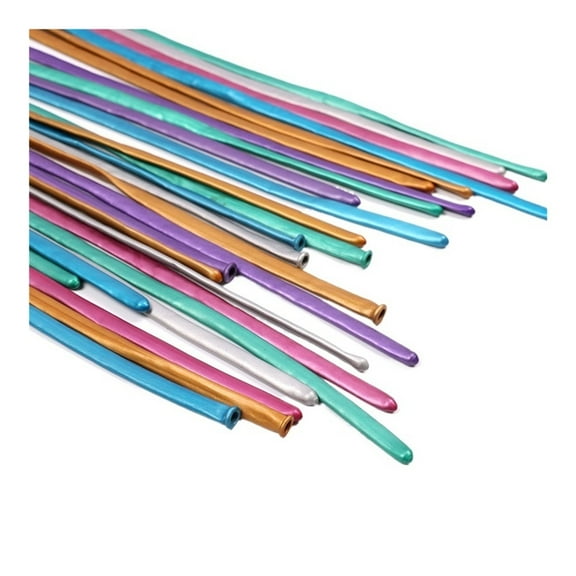 Mae Long Glossy Twist Latex Balloons Thick Strip Metal Color Inflatable DIY Balloons Birthday Wedding Party Decoration