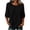 *Black, variant on VBVC Women's Crew Neck Puff 3/4 Sleeve Blouse , Ladies' Loose Fit Casual Tunic Top , Lightweight Summer Shirt For Women,Army Green,S-2XL