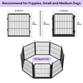 thumbnail image 3 of SunsGrove Dog Playpen with Wider Door, Heavy Duty Anti-Rust Pet Pen for Indoor, Courtyard, RV Camping for Puppy and Small Dogs,24'' 8 Panels,Black, 3 of 9