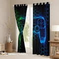 thumbnail image 4 of Homewish Green Blue Gamepad Black Out Curtains, Gamer Gaming Theme Curtains Pack of 2 (42x63 Each), Teens Kids Boys Girls Bedroom Curtains, Blackout Curtains Room Decor, 4 of 7