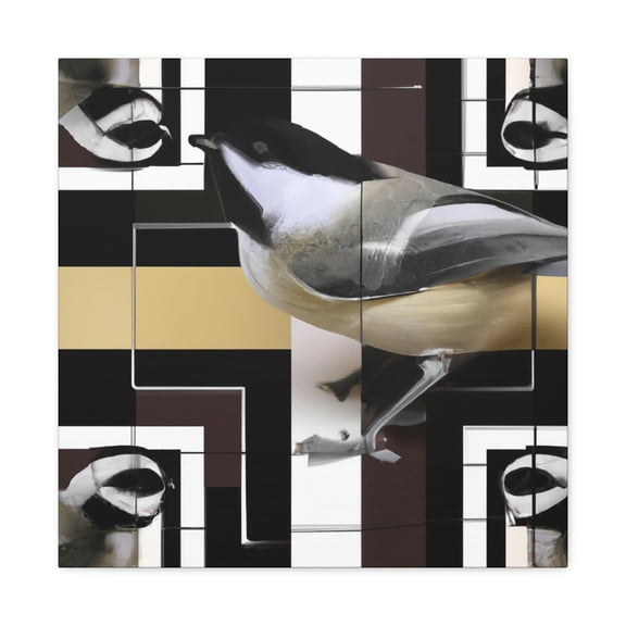 Chickadee in Deco Style - Canvas
