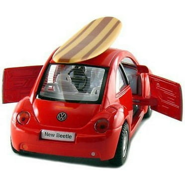 Kinsmart 5" Volkswagen New Beetle w/ Surfboard 1:32 Diecast Model Toy VW Red