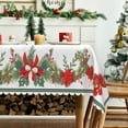 thumbnail image 5 of Mizhona Merry Christmas Rectangle Tablecloth Winter Xmas Tree for Party Dining Kitchen Waterproof Washable Red and Green 60"x102", 5 of 6