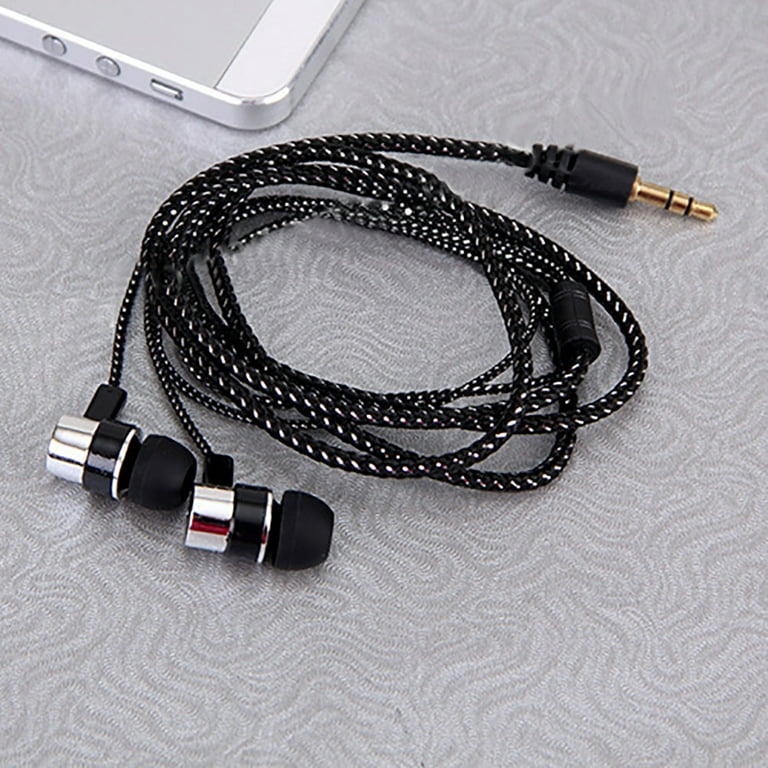 Braided Wire Sport Stereo Bass In ear Headset Earphone for Phone PC Red