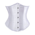 thumbnail image 1 of Corsé para Mujer Bajo el Pecho Satén con Cordones en la Cintura Corsé Ceñidor Top Disfraz de Club de Fiesta de Halloween Bustier Modelador para Mujeres y niñas, White-3XL, 1 of 1