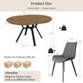 thumbnail image 2 of Extendable Round Dining Table Set for 4-6 People, 43.3"-59.1" Extendable Kitchen Table with 4 Upholstered Chairs, Space Saving for Kitchen Dining Room (Walnut Table+4 Grey Chairs), 2 of 14