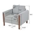 thumbnail image 3 of Modern Indoor Teddy Frabic Upholstered Club Arm Chair, Gray, 3 of 9
