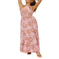 thumbnail image 1 of AMERTEER Femmes Été Crossover Licol Cou Sans Manches Plaid Coupé Dos Flowy une Ligne Maxi Robe Rose XL, 1 of 7