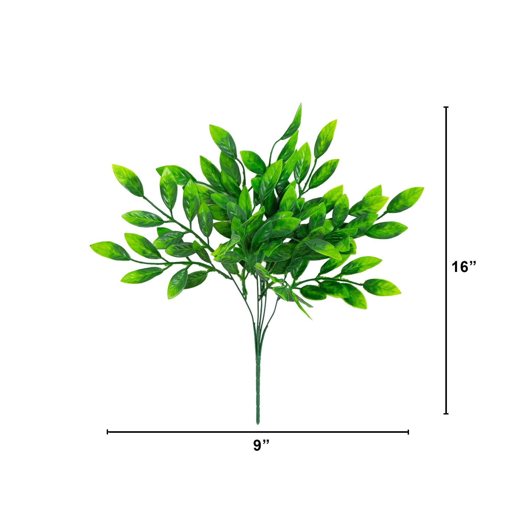 16in. UV Resistant Artificial Ruscus Bush (Indoor/Outdoor) - Set of 6
