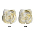 thumbnail image 5 of Picia White Rose Pattern Women's 2 in 1 Athletic Running Shorts High Waisted Workout Casual Gym Sweat Shorts with Comfy Liner Zipper Pockets-XX-Large, 5 of 9