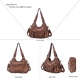 thumbnail image 3 of Bolso de mano Angel Barcelo Fashion Hobo de piel sintética marrón para mujer, 3 of 7