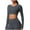 Dark Gray, variant on YUGYXL Women's Yoga Exercise Sport Crop Tops Long Sleeve Thumb Holes Slim Fit Solid Running Gym Tee Shirts Blue S