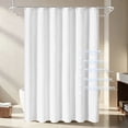 thumbnail image 5 of FRAMICS Waffle Shower Curtain Sets with Non-Slip Rug & 12 Hooks, Luxury Heavy Duty Waterproof Fabric Bathroom Sets, 72" x 72", White, 5 of 13