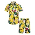 thumbnail image 2 of Caoirhny Men's Hawaii Shirt Suits, Fashion Printed Button Down Short Sleeve Shirt + Beach Shorts Set, 2 of 9