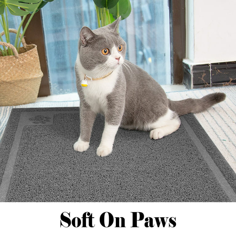 UPSKY Litter Trapping Mat Soft on Kitty Paws, Durable Large Litter Box Mat  35 x 24 Scatter Control, Waterproof and Extra Large Box Carpet.