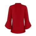 thumbnail image 5 of Hvyesh Women's Work Blouses Ruffle 3/4 Sleeve Dressy Top V Neck Casual Chiffon Tunic Blouses Business Shirts, 5 of 6
