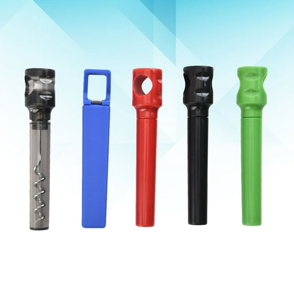 GOOHOCHY 5pcs Multifunctional Pocket Wine Cork Remover Portable Wine Bottle Opener Plastic Handle (Mixed Color)