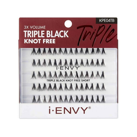 i-Envy Kiss Premium Knot Free 70 Individual Lashes (Triple Black- Short)