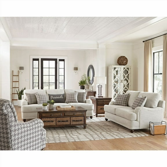 Modern Farmhouse Grey 2-piece Cushion Back Living Room Set