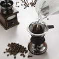 thumbnail image 4 of HLONK Pour Over Coffee Maker Set with Reusable Stainless Steel Drip Filter Elegant Coffee Dripper Pot Glass Carafe & Permanent Stainless Steel Filter, 4 of 7