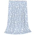 thumbnail image 2 of KLL Gray White Floral Pattern Fleece Throw Blanket,Fleece Throw Blankets for Couch & Bed All Season Use-50"x40", 2 of 7
