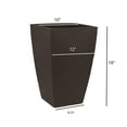 thumbnail image 2 of Tusco Modern Tall Square Planter, 19-Inch, 2 of 2