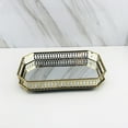 thumbnail image 3 of 13.78" Vintage Glass Metal Trays Mirror Vanity Perfume Organizer Dresser Bathroom Octagon Tray Home, 3 of 10