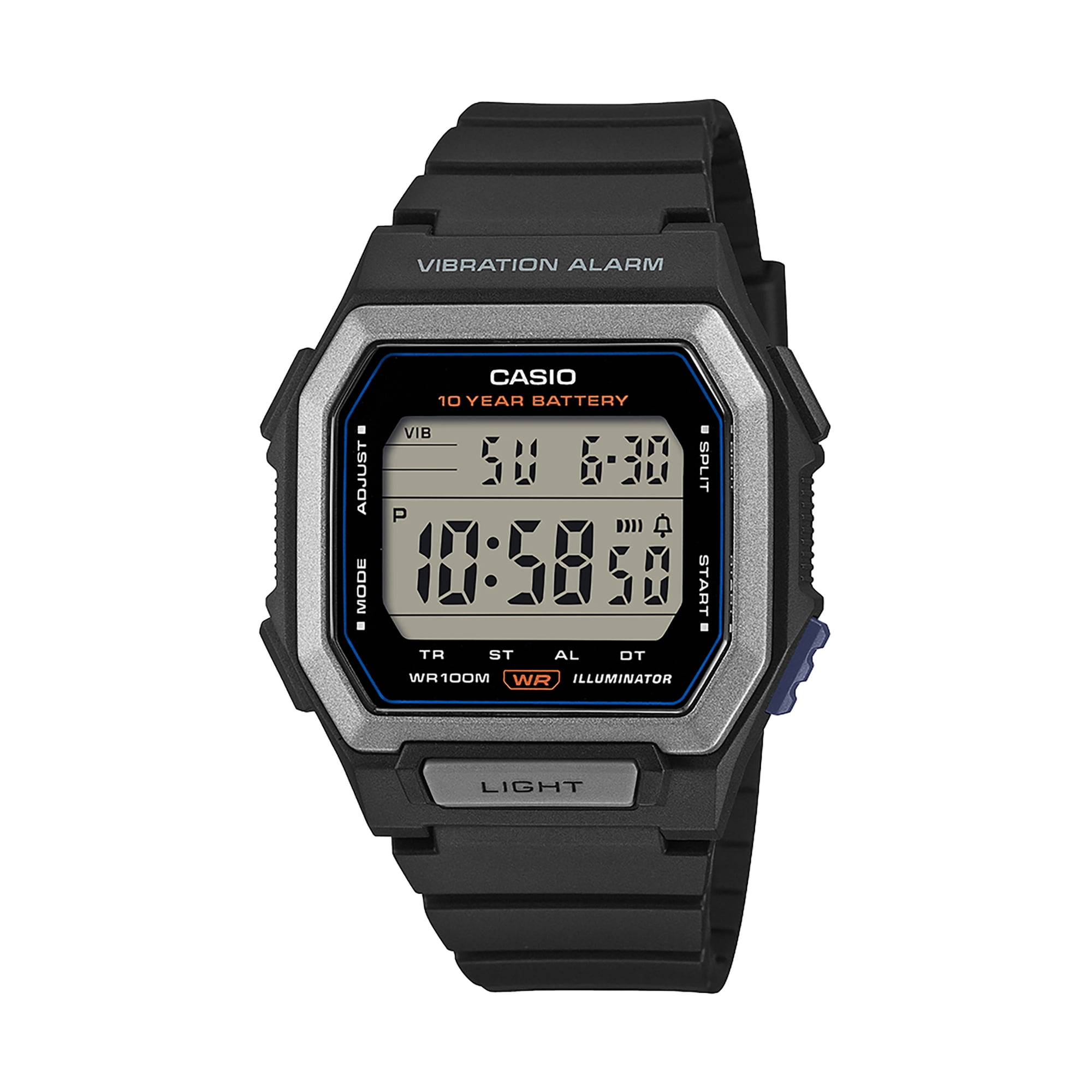 Casio Men's Black Digital Resin Strap 10 year Battery 100 M WR Vibration Alarm W 738 H 1 AVKC Casio Men's Black Digital Resin Strap 10 year Battery 100 M WR Vibration Alarm W 738 H 1 AVKC - 4