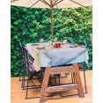 thumbnail image 2 of Pink Blue Marble Outdoor Tablecloth - 54x80 Inch Rectangle Dining Table Cover, Ink Painting Modern Abstract Waterproof Outdoor Table Cloth with Umbrella Hole & Zipper for Picnic/Patio/Party, 2 of 5