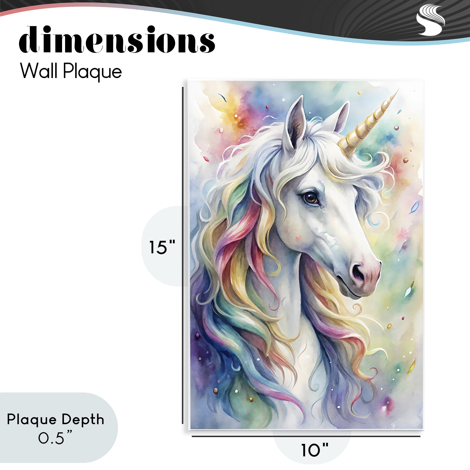 Stupell Industries Pastel Colorful Unicorn Wall Plaque Art, design by Creative Studio