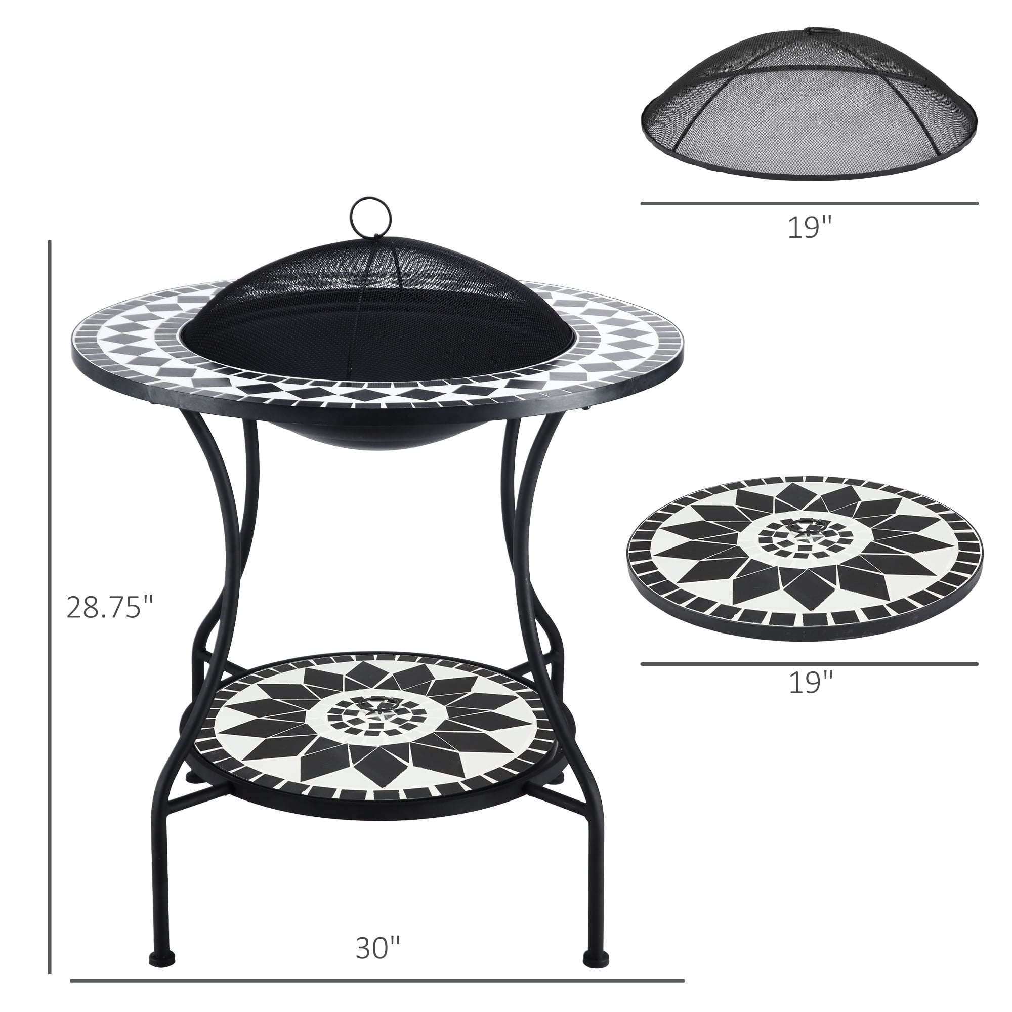 Aimee Lii 30" Outdoor Fire Pit Dining Table, 3-in-1 Round Wood Burning Fire Pit Bowl, Patio Ice Bucket with Storage Shelf, Spark Screen Cover, Outdoor Firepit for BBQ, Bonfire, Camping Aimee Lii 30" Outdoor Fire Pit Dining Table, 3-in-1 Round Wood Burning Fire Pit Bowl, Patio Ice Bucket with Storage Shelf, Spark Screen Cover, Outdoor Firepit for BBQ, Bonfire, Camping