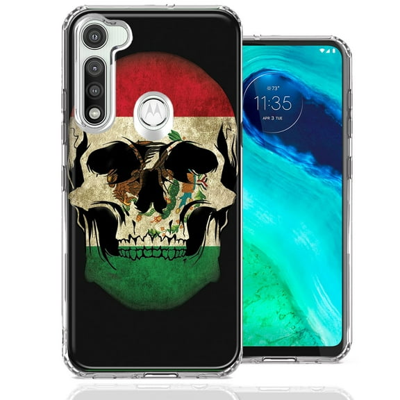 MUNDAZE For Motorola Moto G Fast Mexico Flag Skull Design Double Layer Phone Case Cover