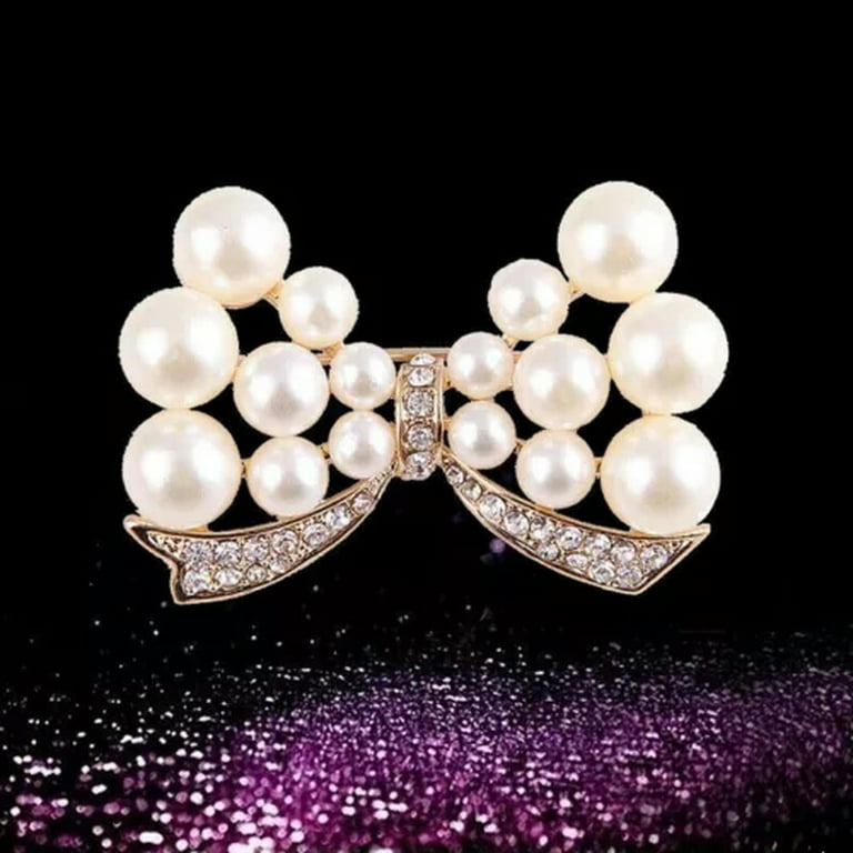 アクセサリー Belle WBQF Hot Selling Fashion Full Pearl Rhinestone Flower Brooch