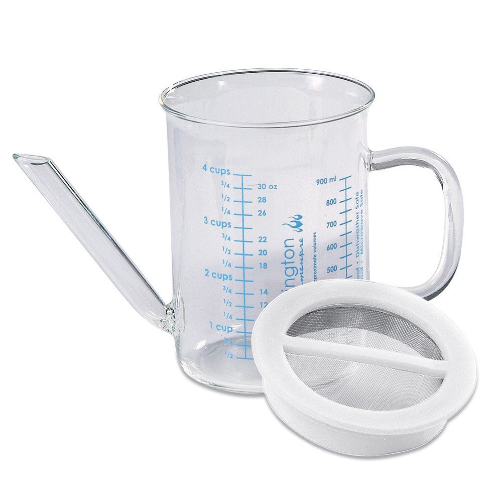 Fat Separator With Strainer Heat Resistant Glass 4Cup Capacity by
