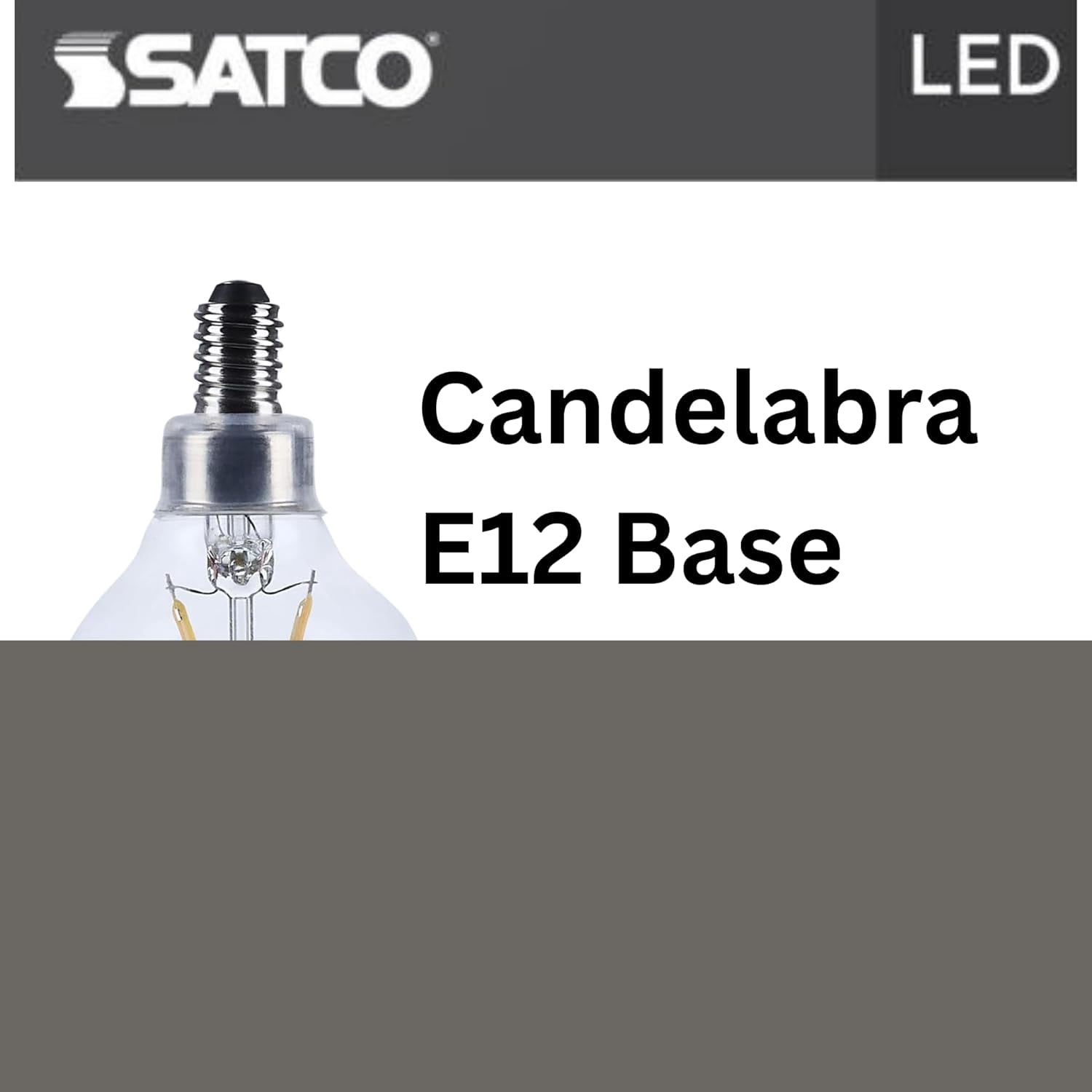 Satco S12477 G16.5 Globe LED Filament Light Bulbs 5.5W 120V 3500K 90+CRI E12 Candelabra Base Dimmable WET Location (6 Pack)