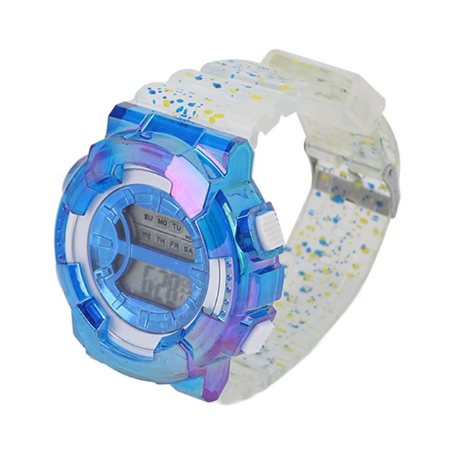 Reloj Electrónico ANGGREK Correa Degradado Transparente Multifuncional Para Niños