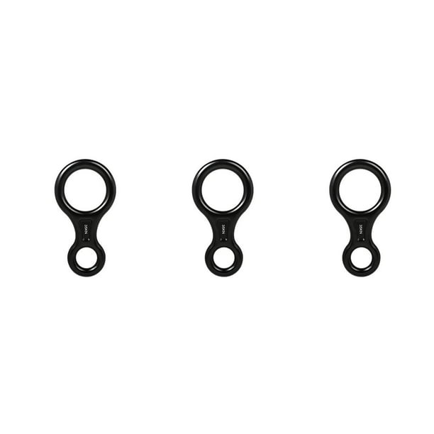 Descensor de Escalada Yuarrent Rappel Ocho Anillos Protector Negro CBP213756