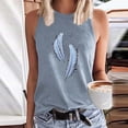 thumbnail image 1 of Débardeurs & Camisoles pour Femmes Seductiva 50 % de Rabais Liquidation Mode Féminine Confortable Décontracté Imprimé Plume Col Rond Haut Débardeur, 1 of 4
