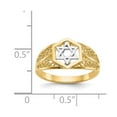thumbnail image 2 of 14k Two-Tone Gold Polished Religious Judaica Star of David Ring Size 7.00 Ring for Women, 2 of 2